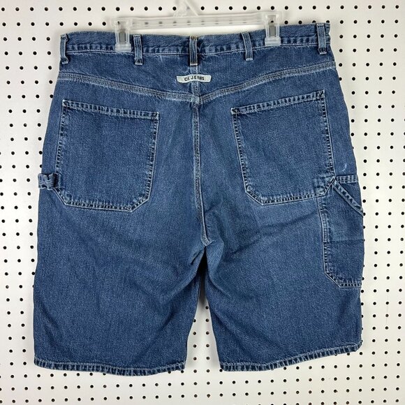 Calvin Klein Carpenter Blue Jean Shorts Size 38 90s Vintage Hip Hop Skater Y2K‎ - Picture 1 of 8
